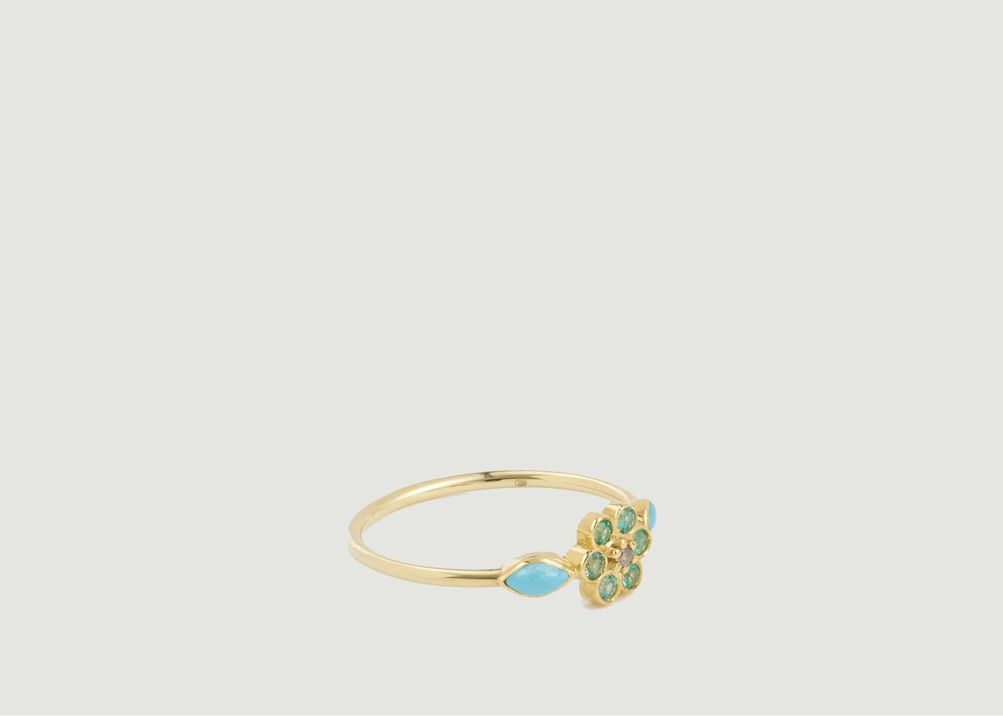 L'exception Bague Miniflower 1 Turquoise Or Sophie D'Agon