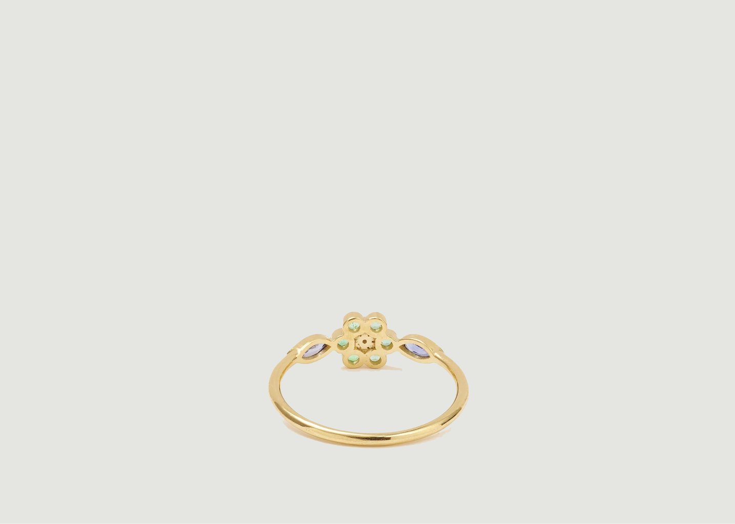 L'exception Bague Miniflower 1 Verte Or Sophie D'Agon