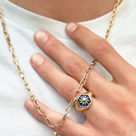 L'exception Bague Or Bleu Soleil Or Wilhelmina Garcia