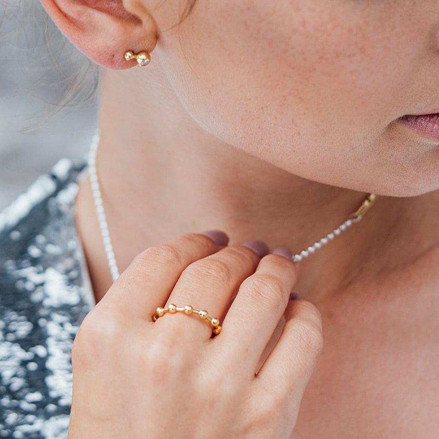 L'exception Bague Perle Sphère Or Or Maren Jewellery