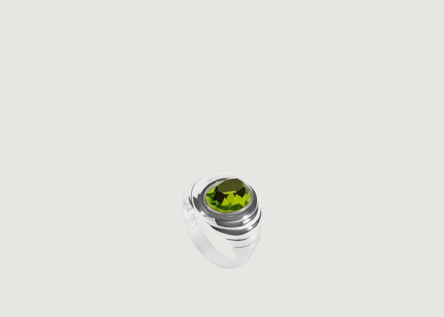 l'exception Bague Silver Naked Crystal Vert Wilhelmina Garcia