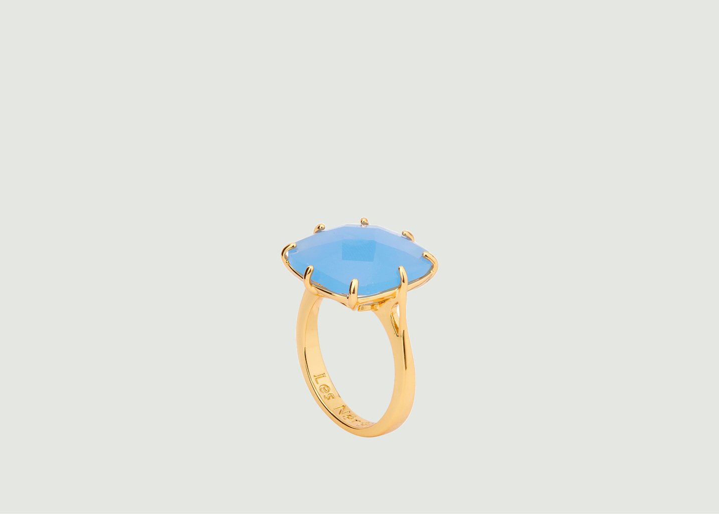 l'exception Bague solitaire carrée La Diamantine Bleu Clair Les Néréides