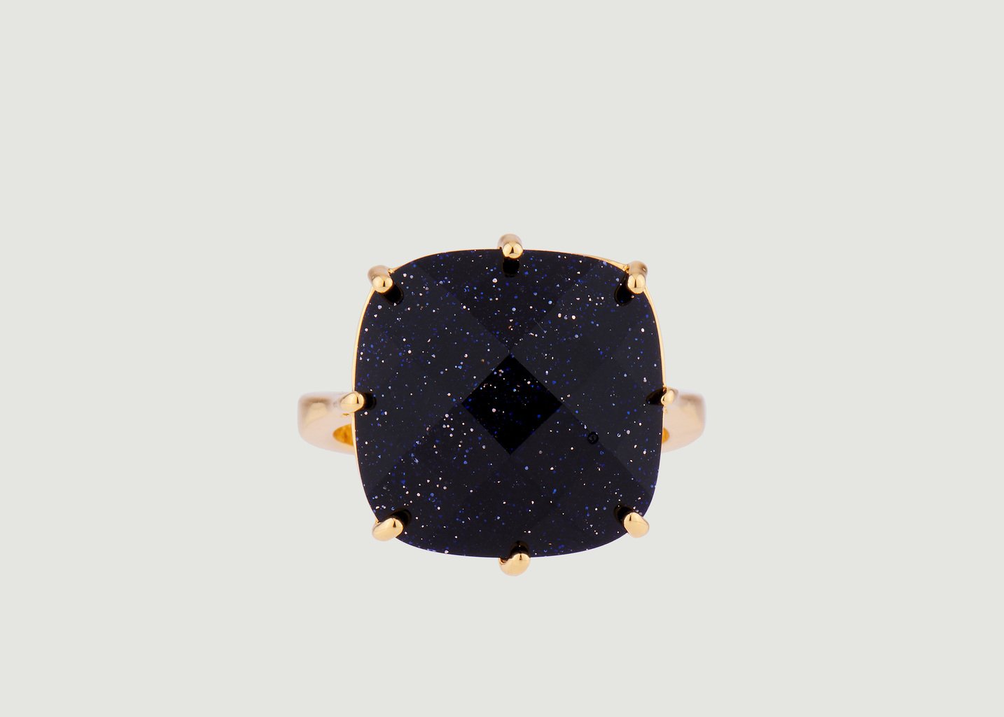 l'exception Bague solitaire pierre carrée La Diamantine Bleu Marine Les Néréides