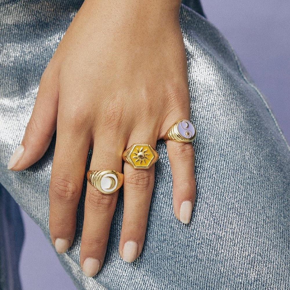 L'exception Bague Sunlight Miel Doré Or Wilhelmina Garcia