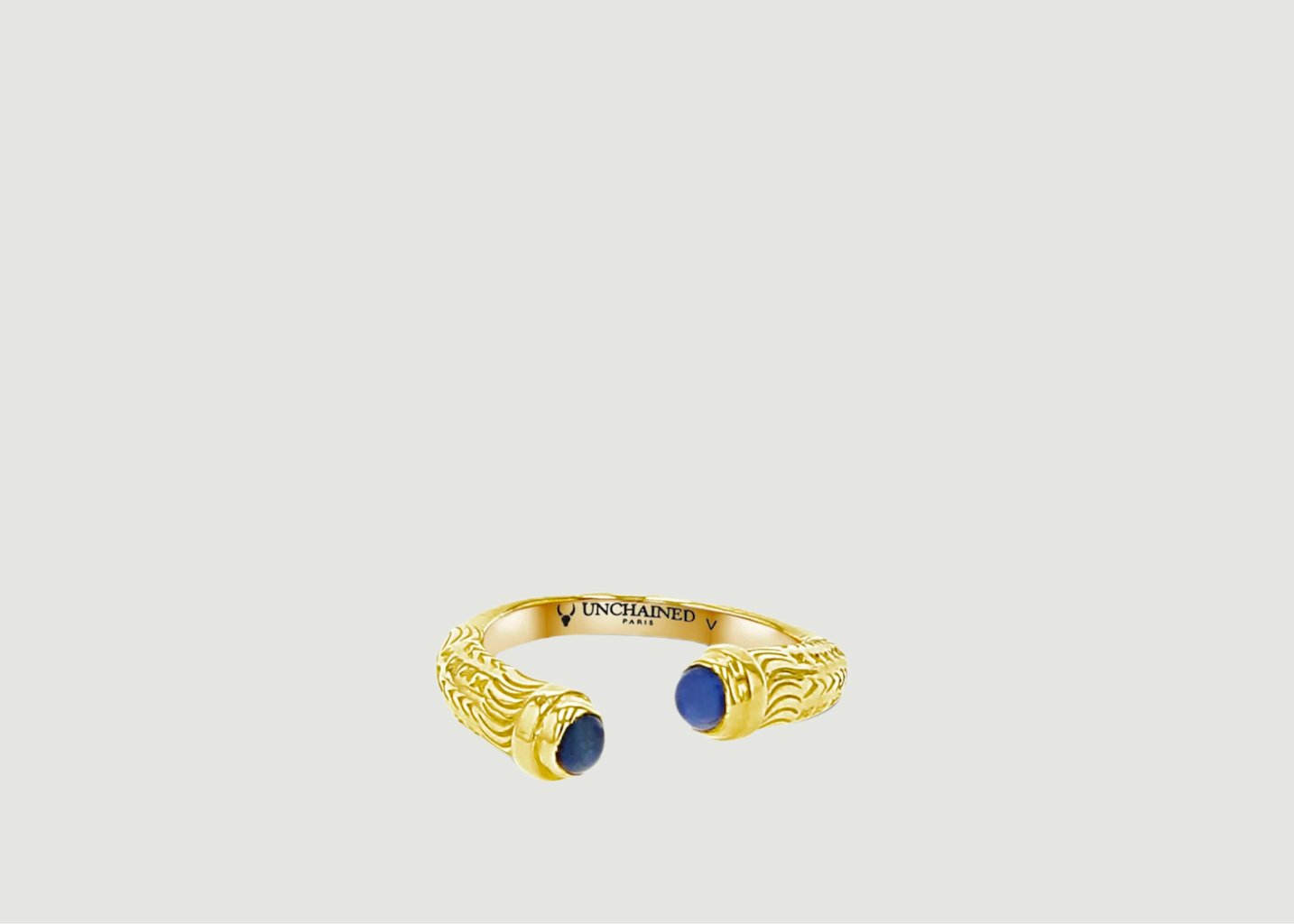 l'exception Bague Tahiry sodalites gold en vermeil 24kt Or Unchained Paris