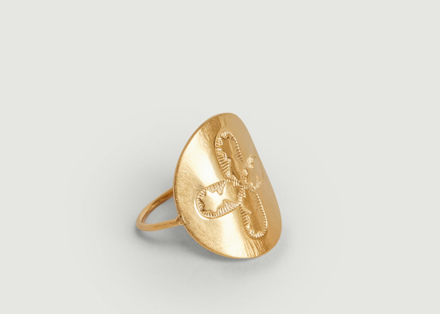L'exception Bague Vermeil Médaille Trèfle Vermeil Par Coeur Paris