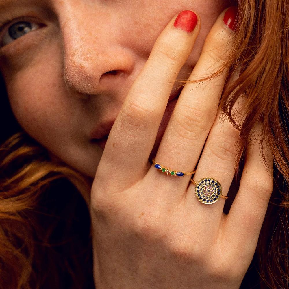 L'exception Bague Yellowstone 1 Bleue Or Sophie D'Agon