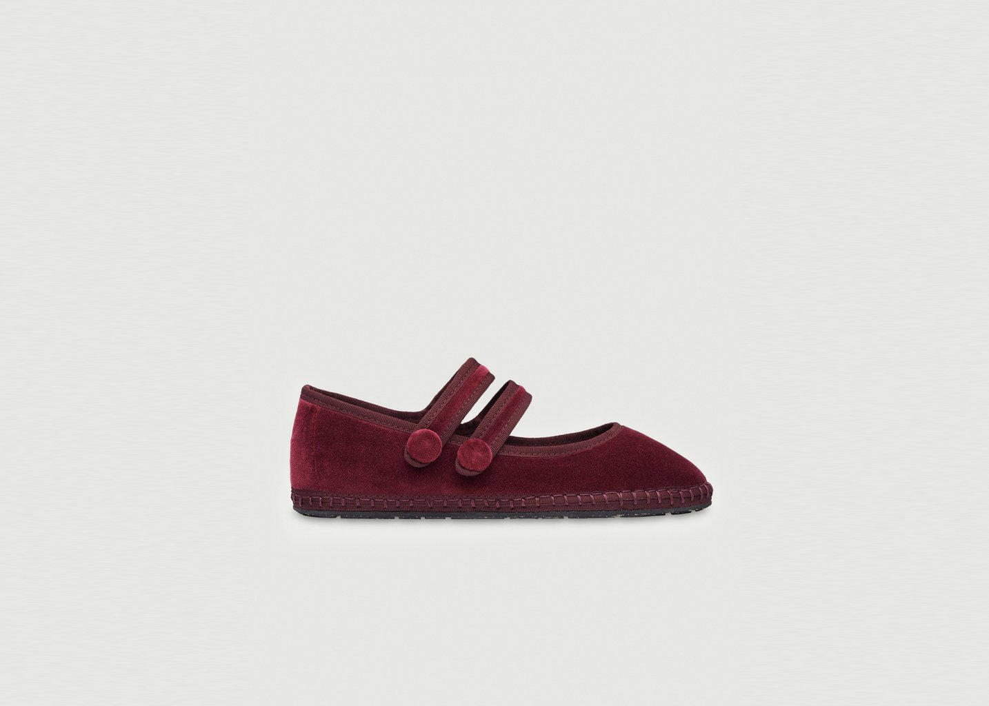 l'exception Ballerine Antoine en velours Bordeaux Flabelus