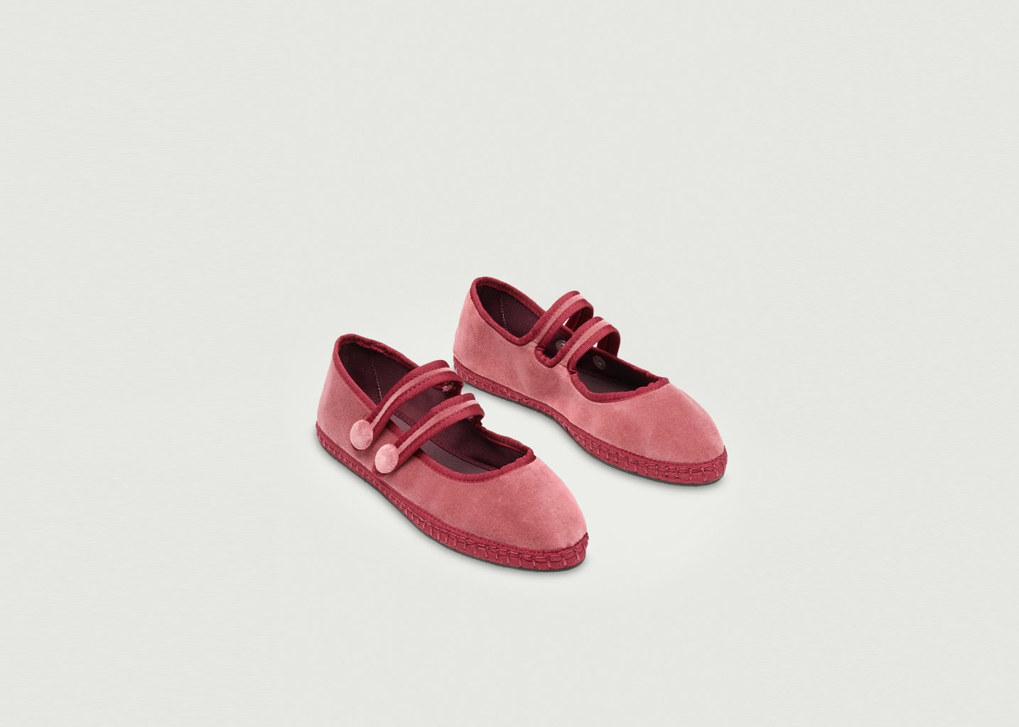 L'exception Ballerine Antoine En Velours Rose Flabelus