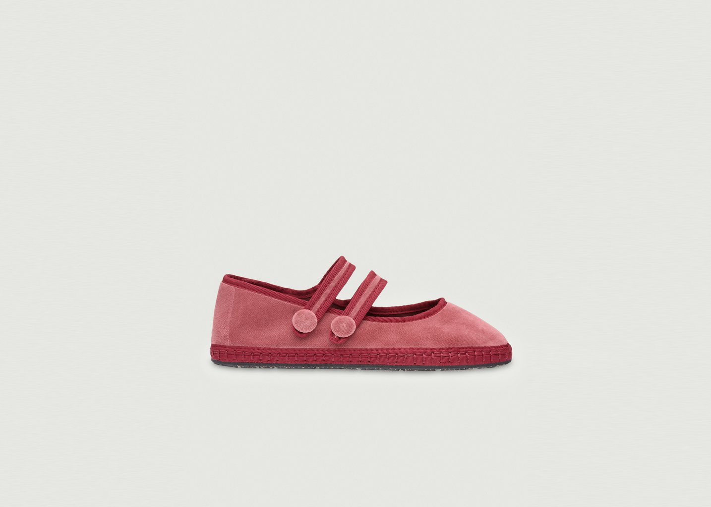 l'exception Ballerine Antoine en velours Rose Flabelus
