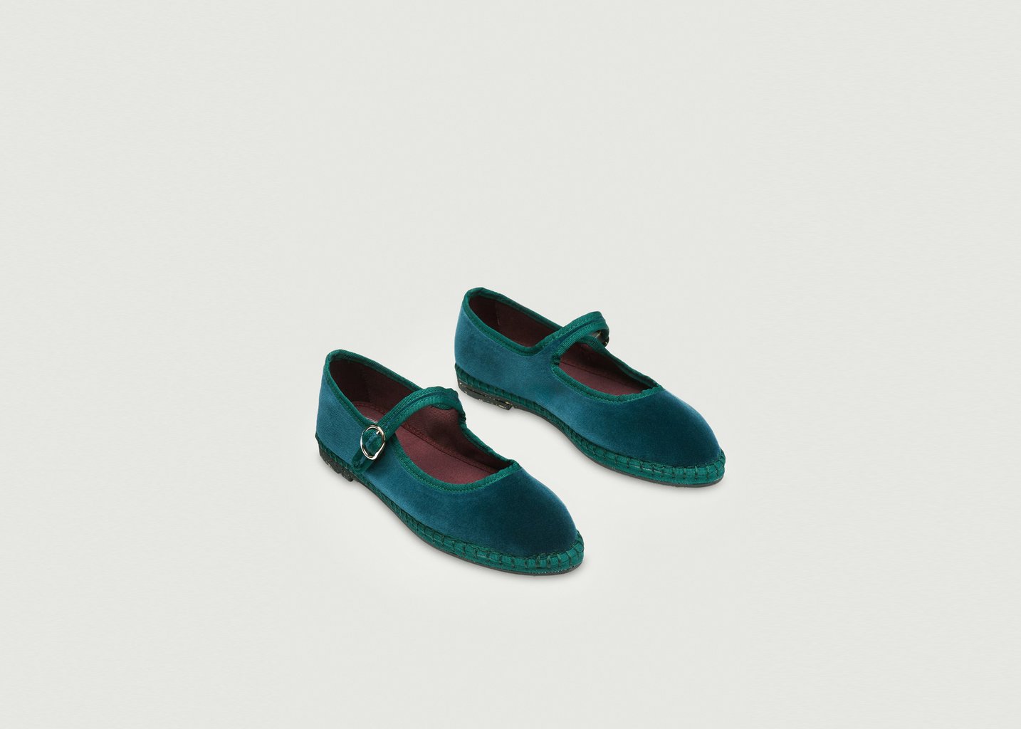 L'exception Ballerine Leonor En Velours Emeraude Flabelus