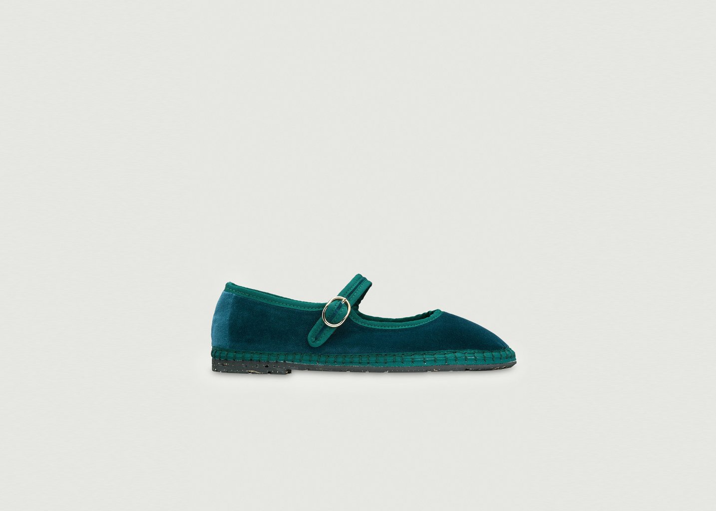 l'exception Ballerine Leonor en velours Emeraude Flabelus