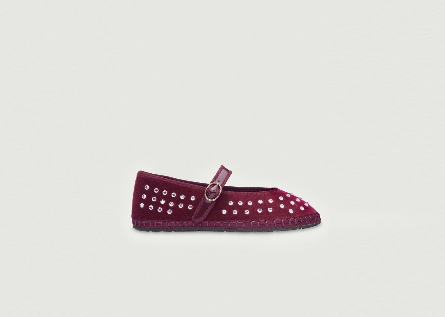 l'exception Ballerine Mae en velours Bordeaux Flabelus