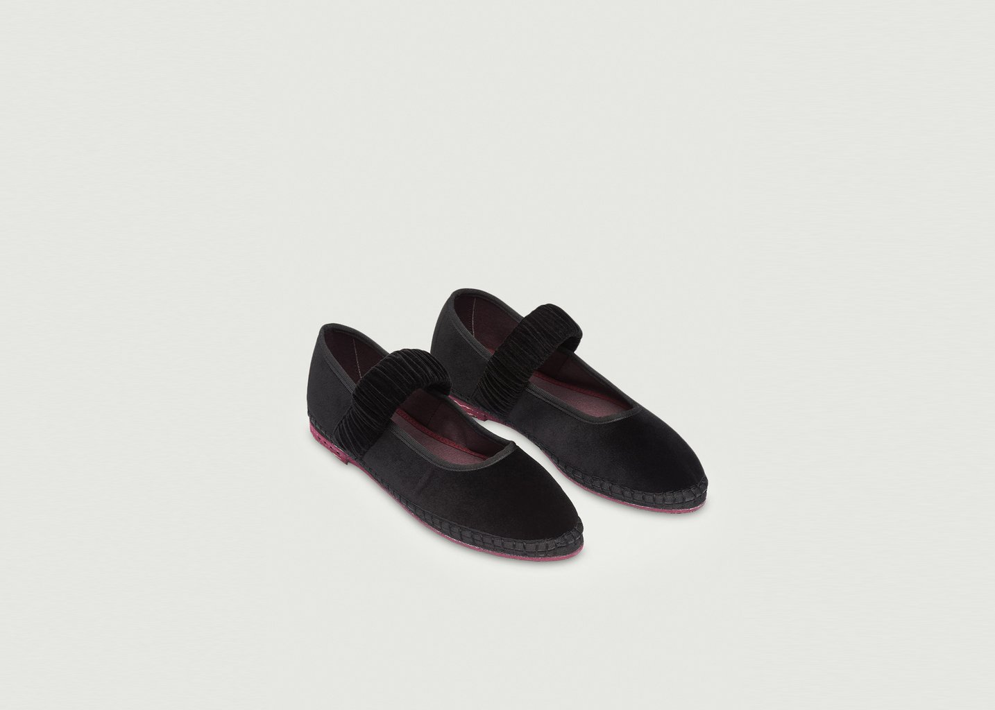 L'exception Ballerine Mafalda Antonia En Velours Noir Flabelus