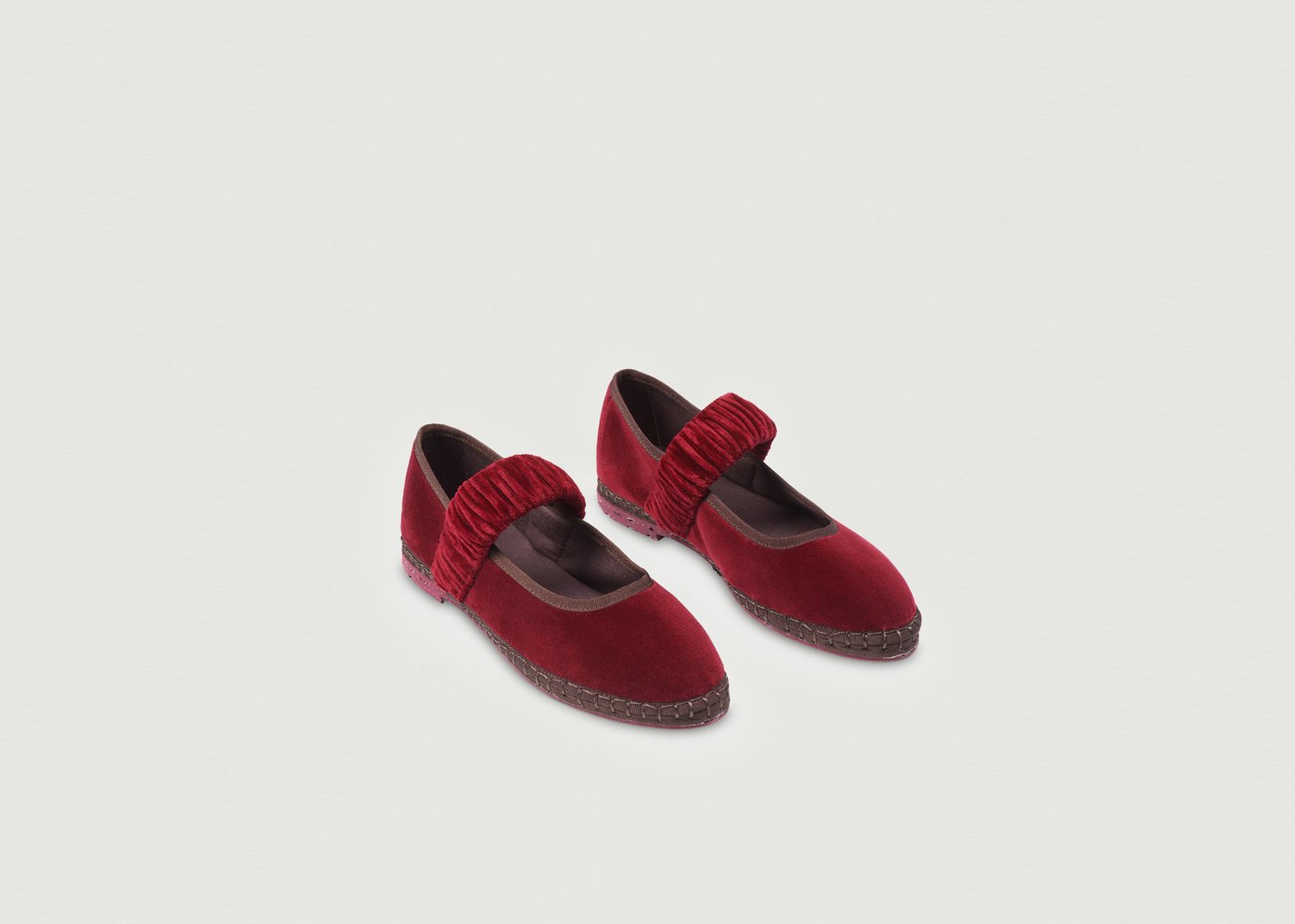 L'exception Ballerine Mafalda En Velours Bourgogne Flabelus