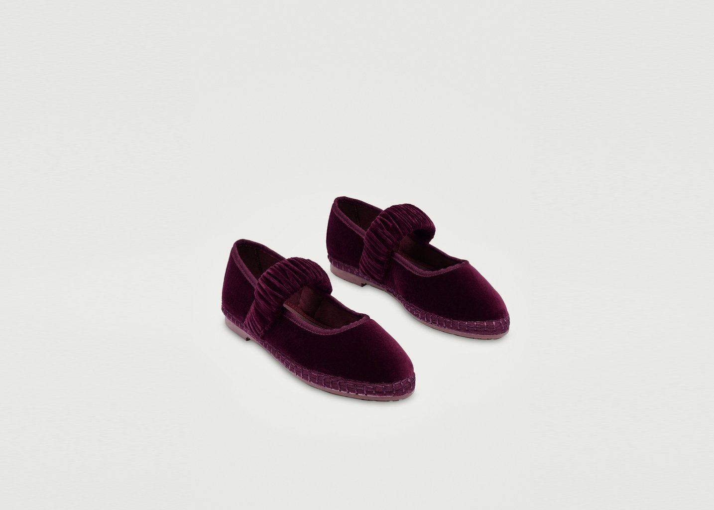 L'exception Ballerine Mafalda En Velours Bourgogne Flabelus