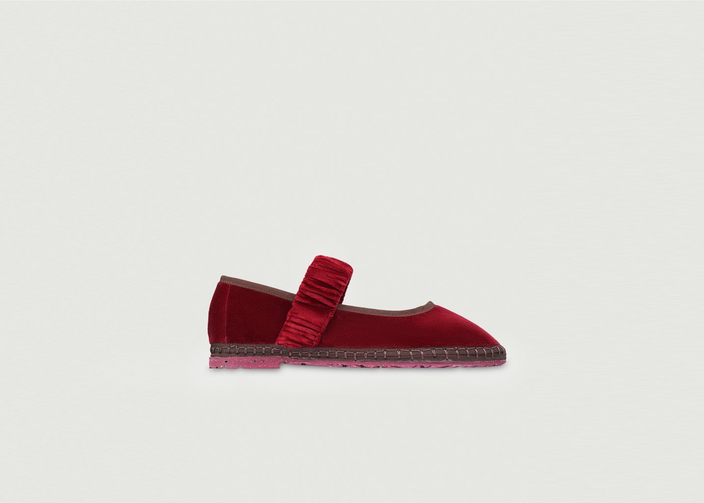 l'exception Ballerine Mafalda en velours Bourgogne Flabelus