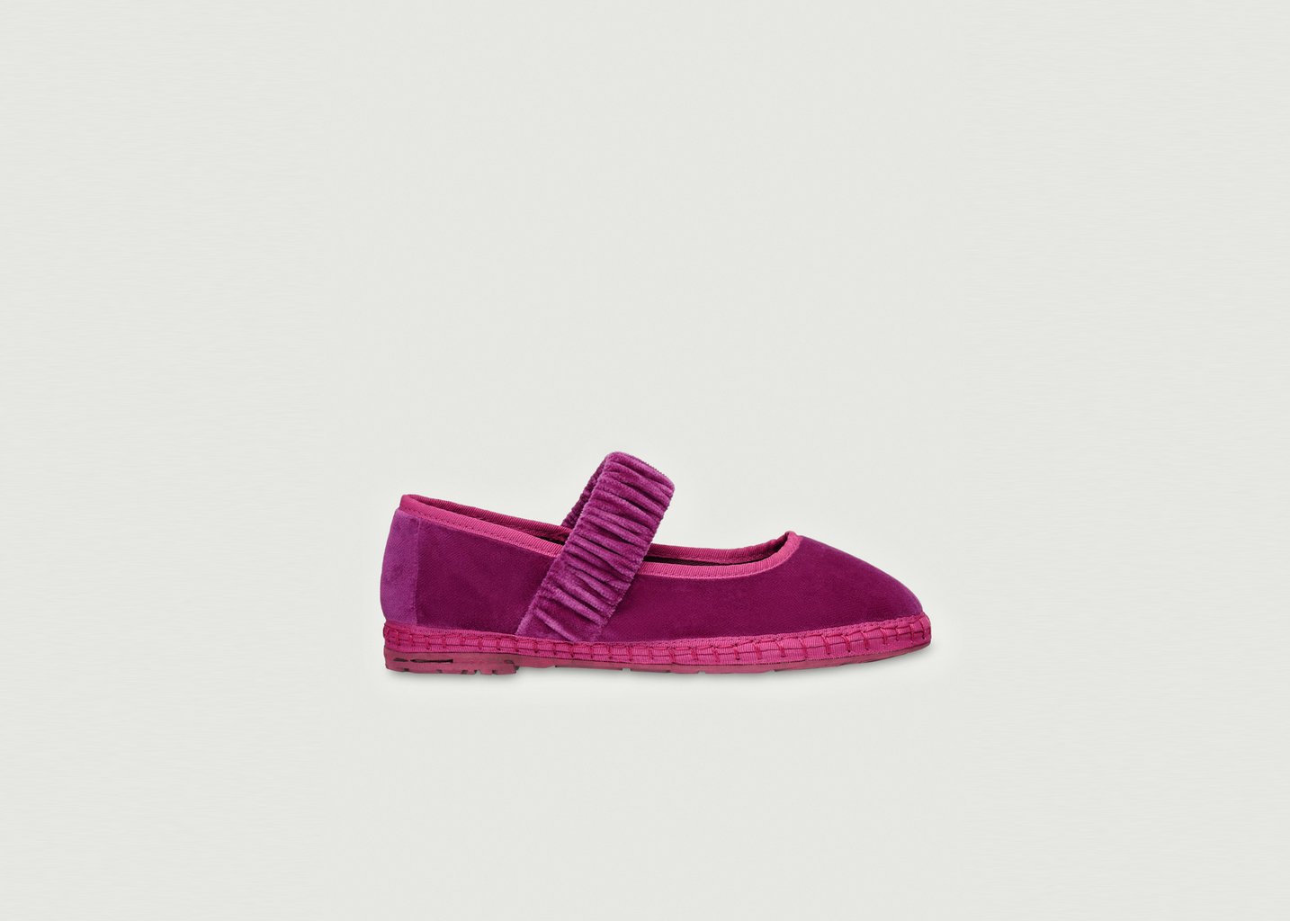 l'exception Ballerine Mafalda en velours Rose Flabelus