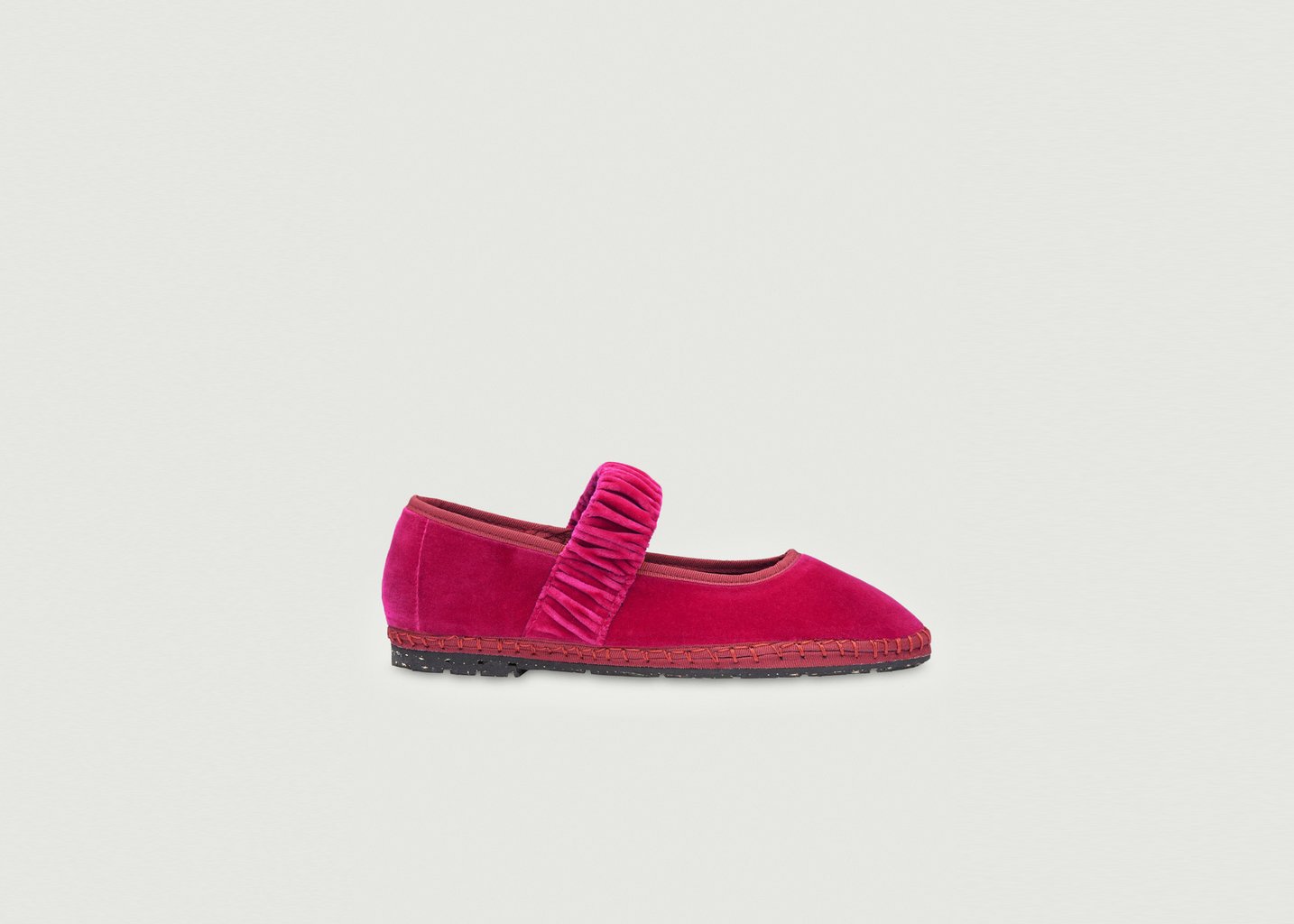 l'exception Ballerine Mafalda en velours Rose Flabelus