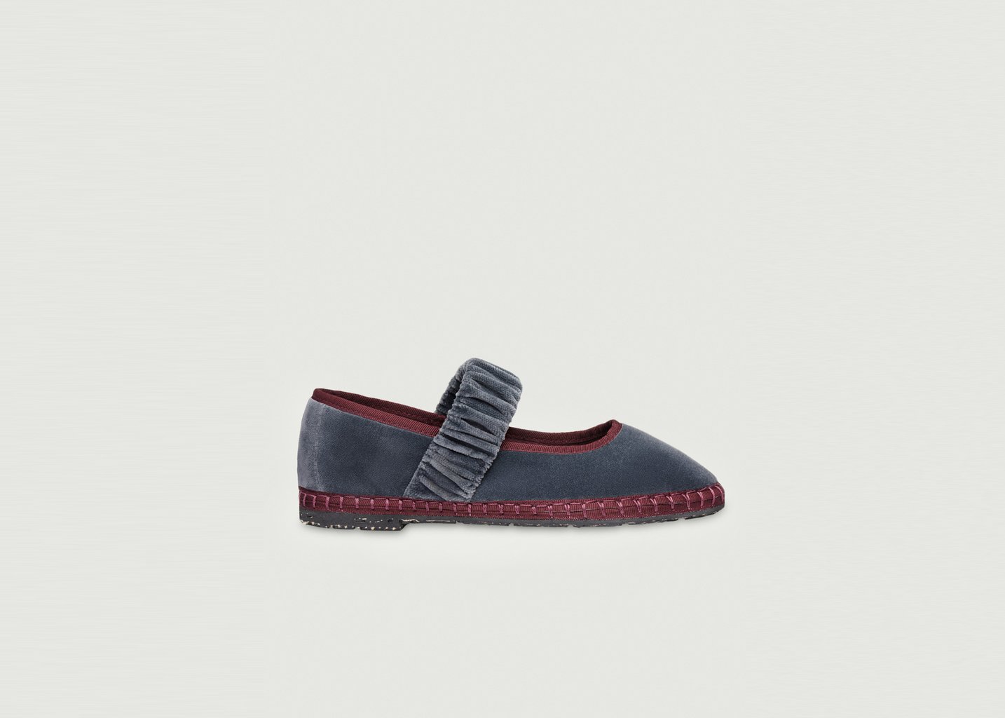 l'exception Ballerine Mafalda Georgina en velours Gris Flabelus