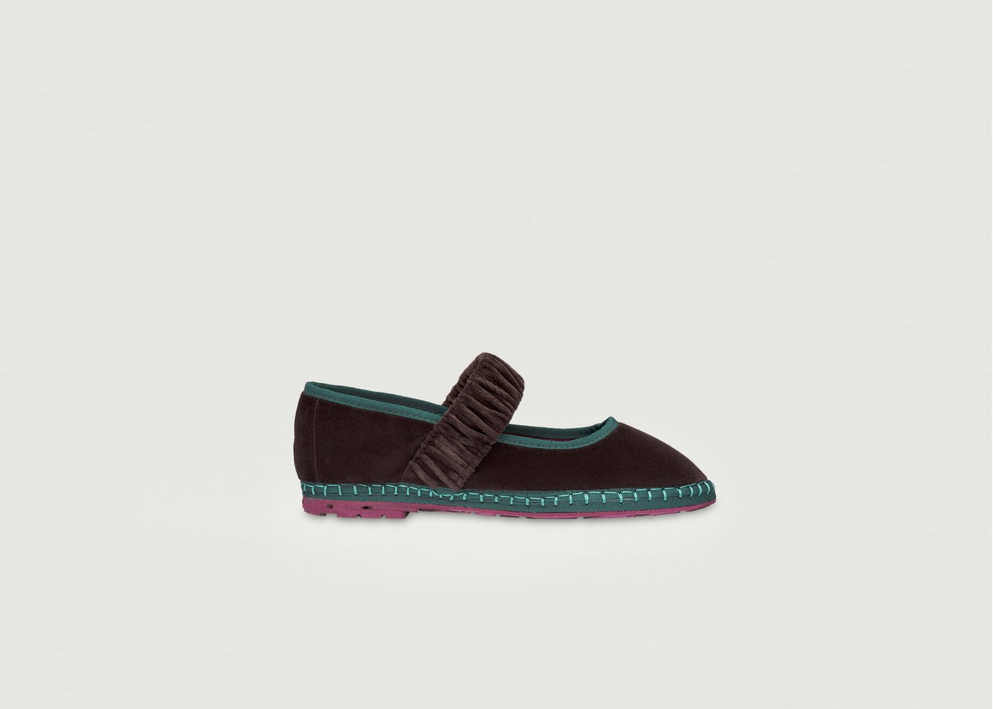 l'exception Ballerine Mafalda Kelly en velours Marron Flabelus