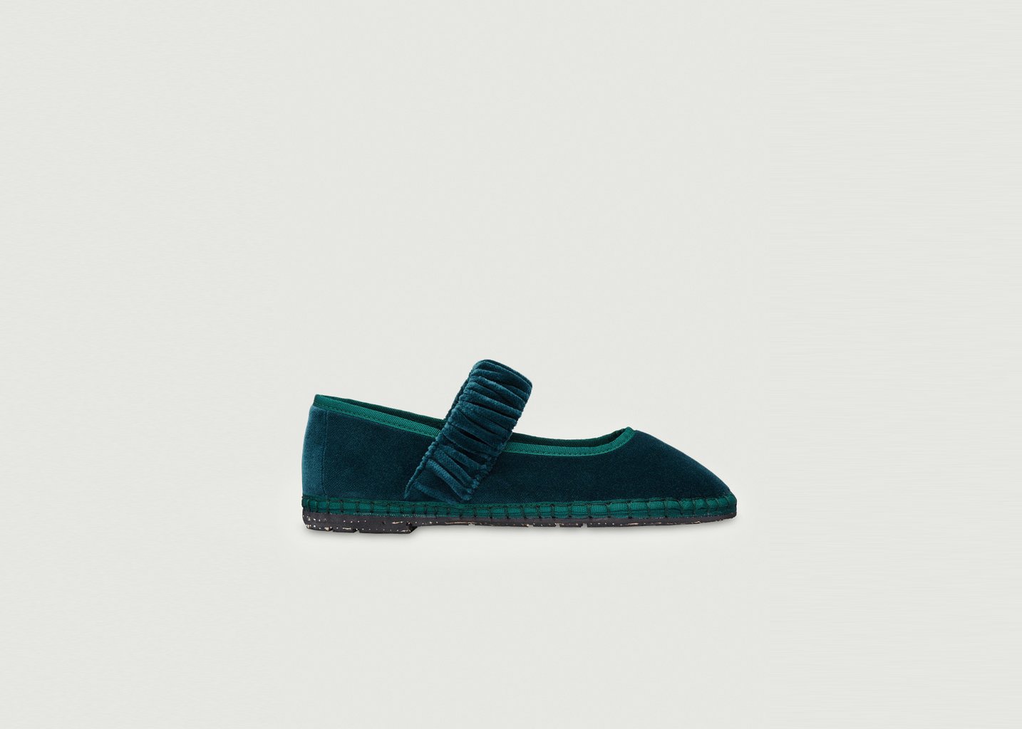 l'exception Ballerine Mafalda Leonor en velours Vert Bouteille Flabelus