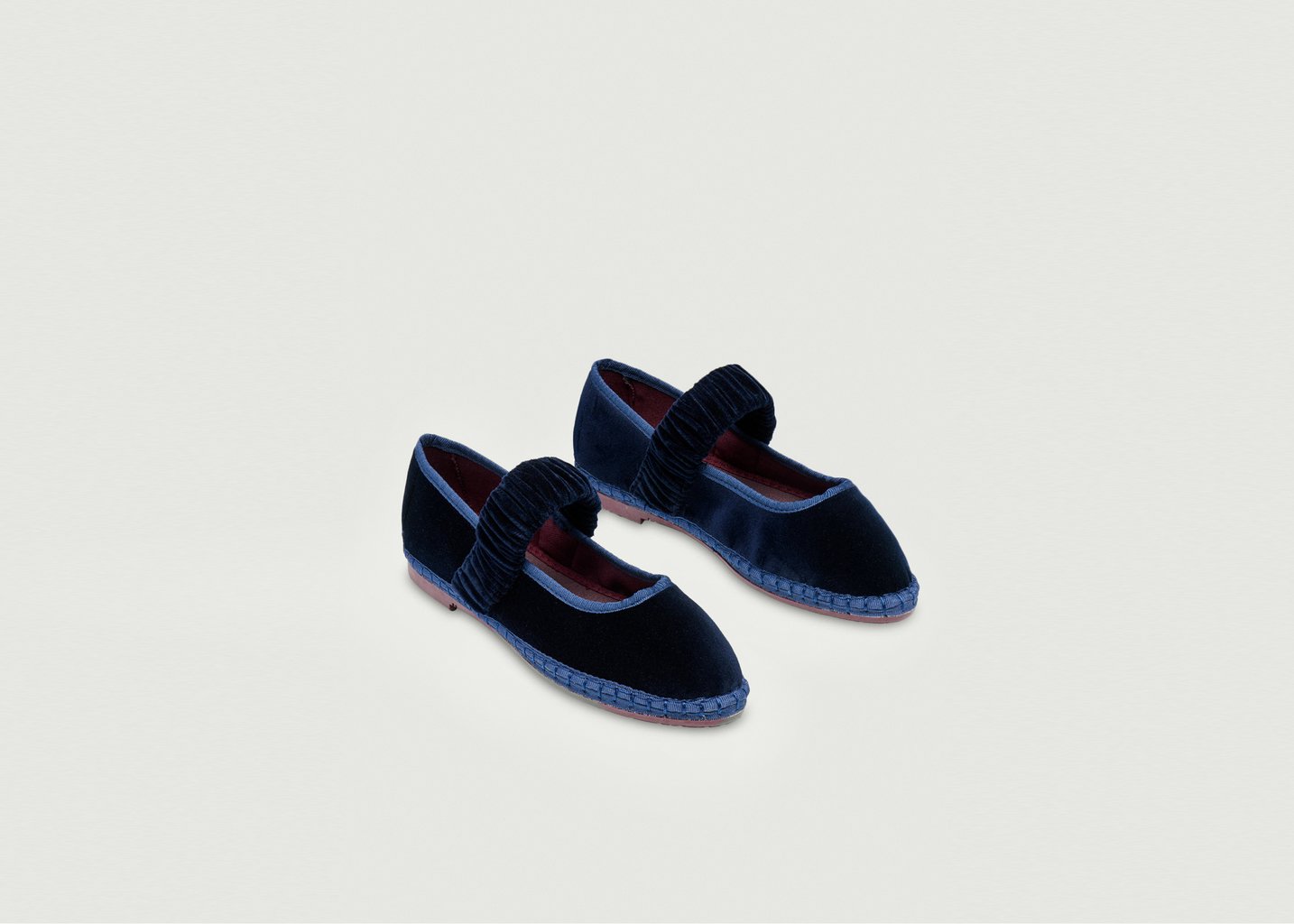 L'exception Ballerine Mafalda Molly En Velours Bleu Marine Flabelus