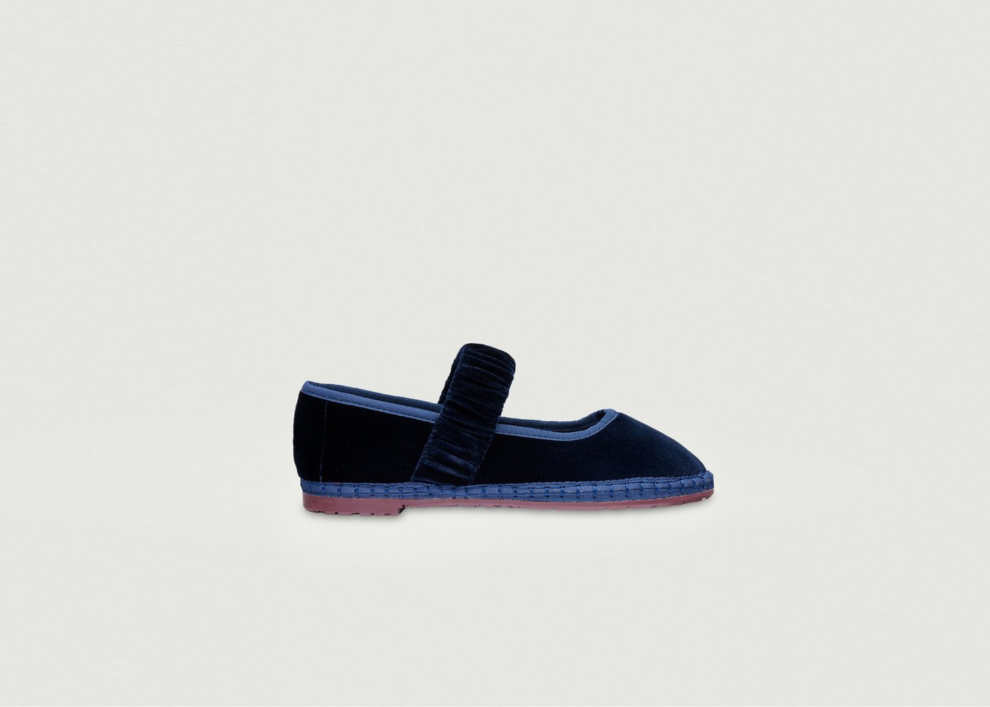 l'exception Ballerine Mafalda Molly en velours Bleu Marine Flabelus