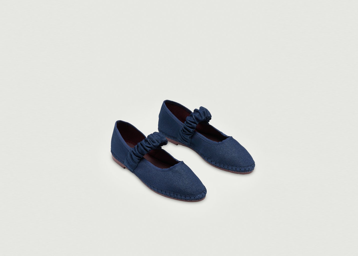 L'exception Ballerine Mafalda Rostova En Velours Bleu Flabelus