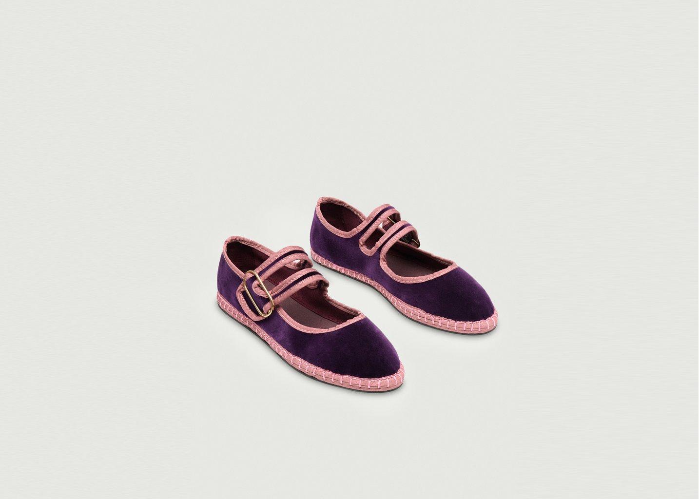 L'exception Ballerine Matilda En Velours Violet Flabelus