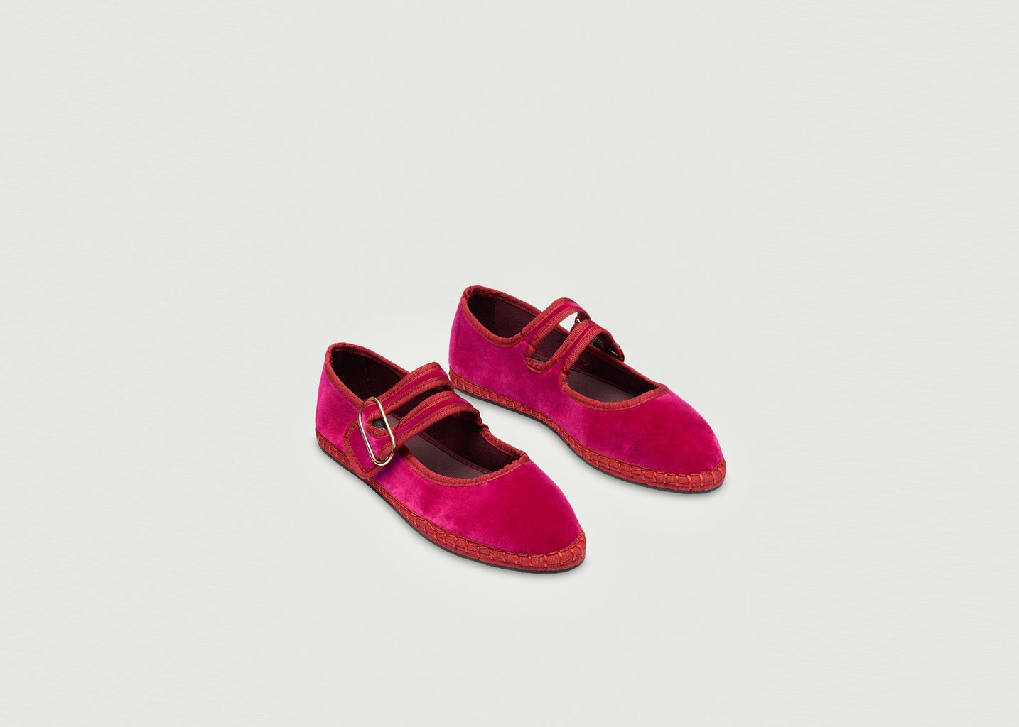 L'exception Ballerine Matilda Plum En Velours Prune Flabelus