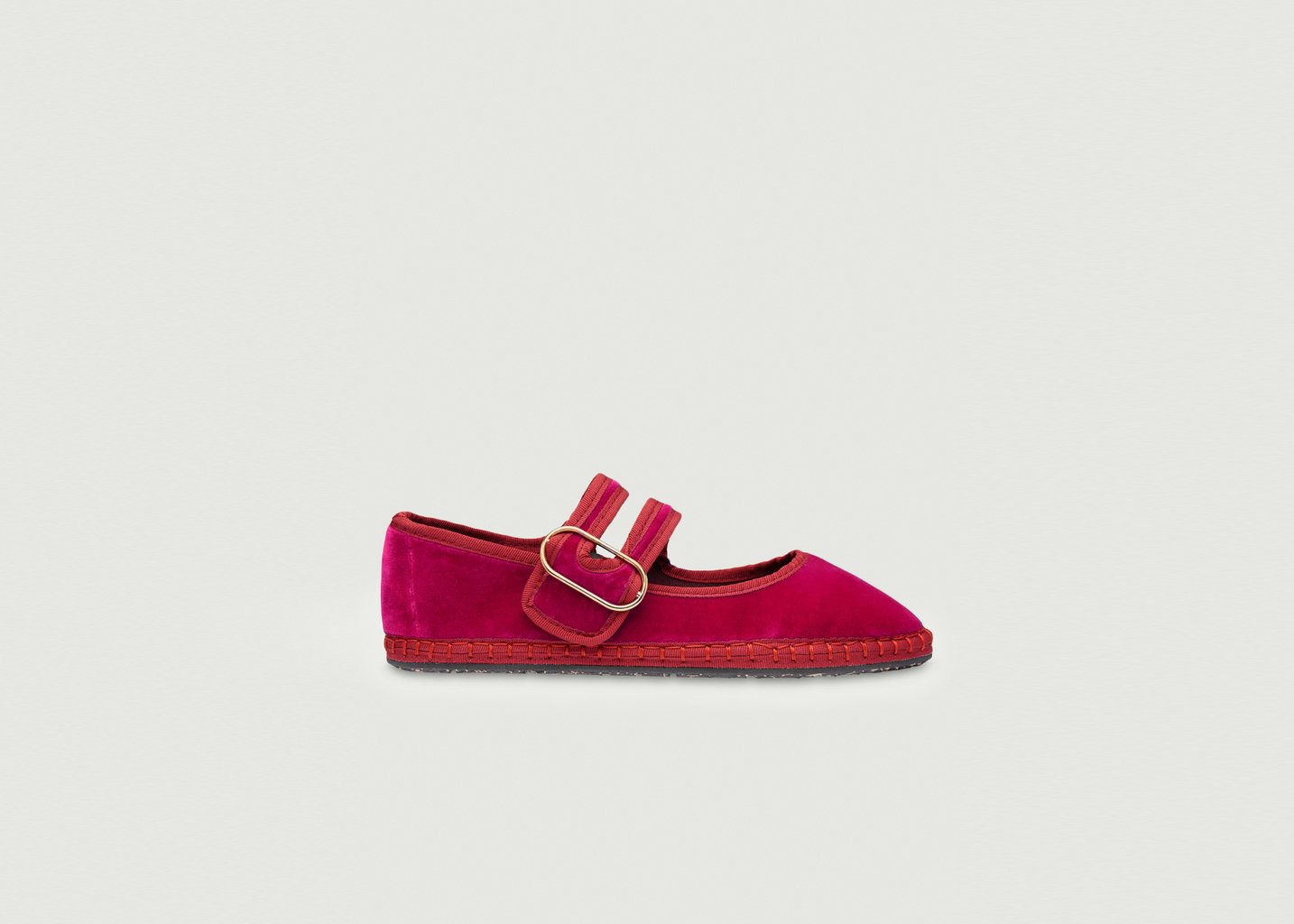 l'exception Ballerine Matilda Plum en velours Prune Flabelus