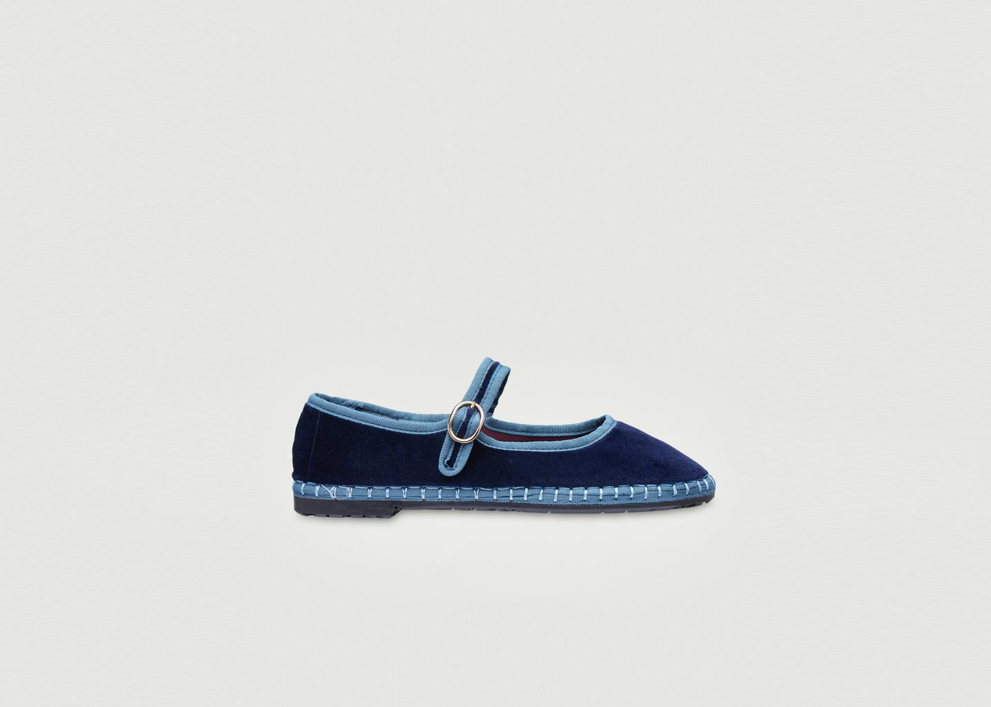 l'exception Ballerine Montague en velours Bleu Flabelus