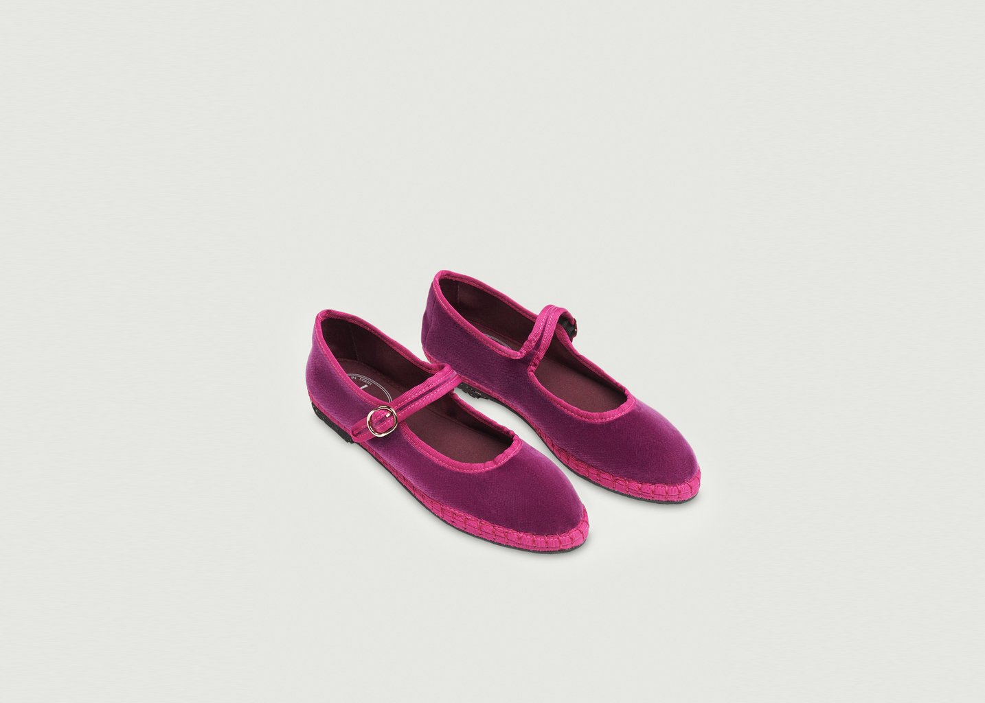 L'exception Ballerine Nomi En Velours Fuchsia Flabelus