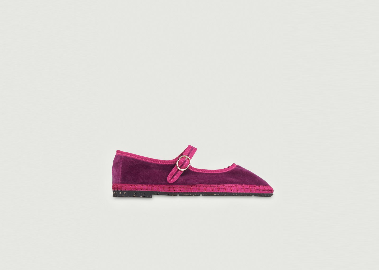 l'exception Ballerine Nomi en velours Fuchsia Flabelus