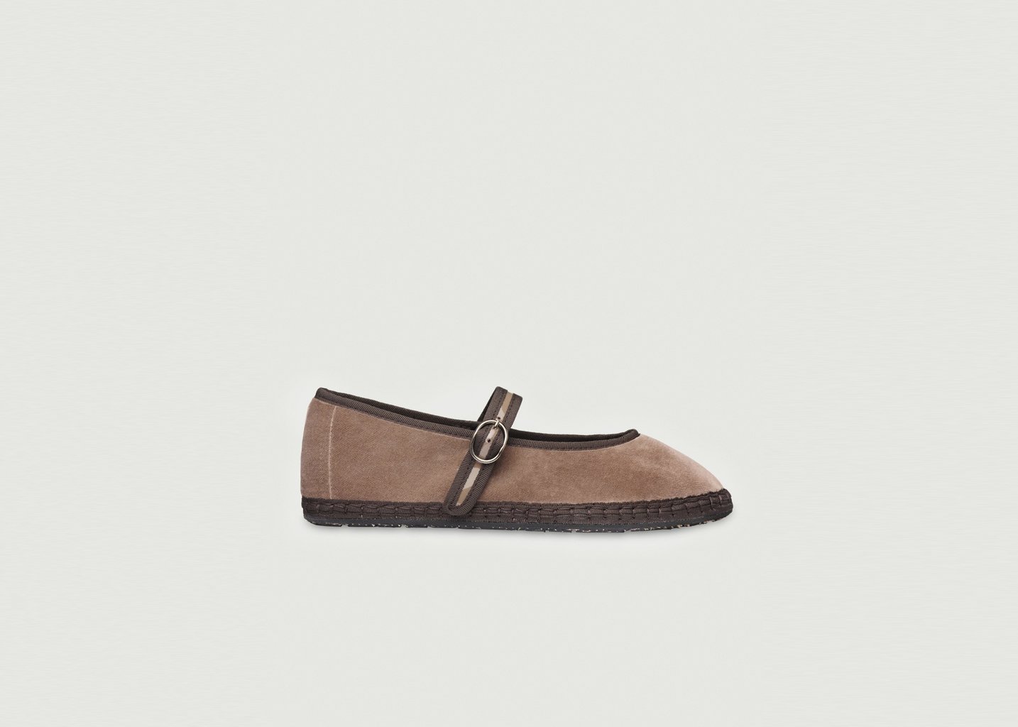 l'exception Ballerine Pierre en velours Beige Flabelus