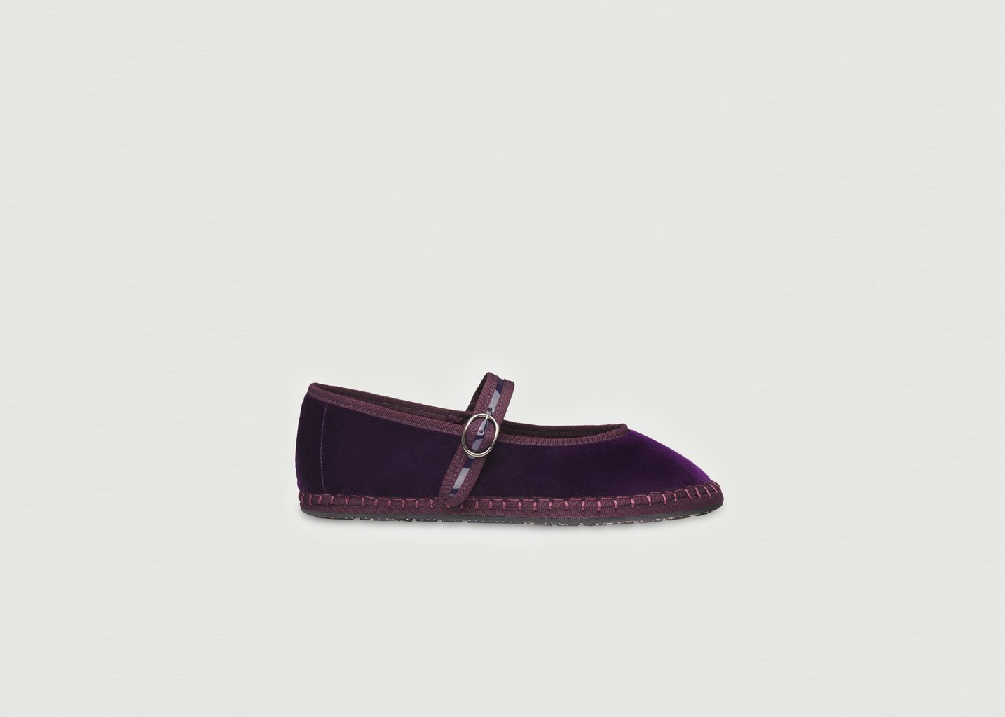 l'exception Ballerine Pierre en velours Violet Flabelus