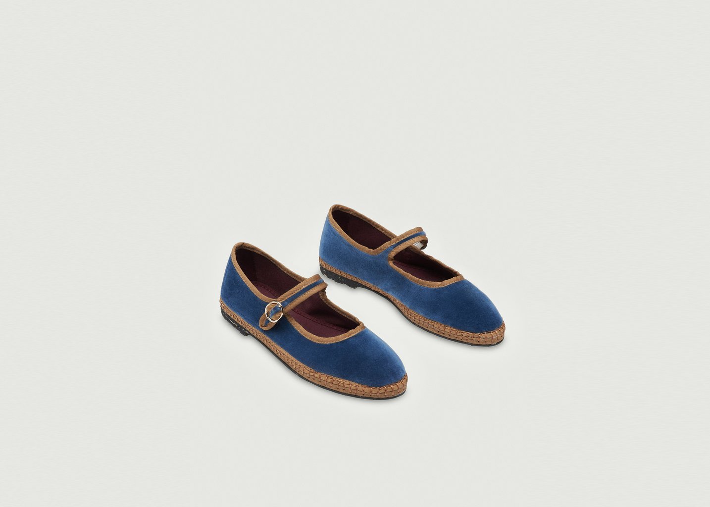 L'exception Ballerine Rosalia En Velours Bleu Flabelus