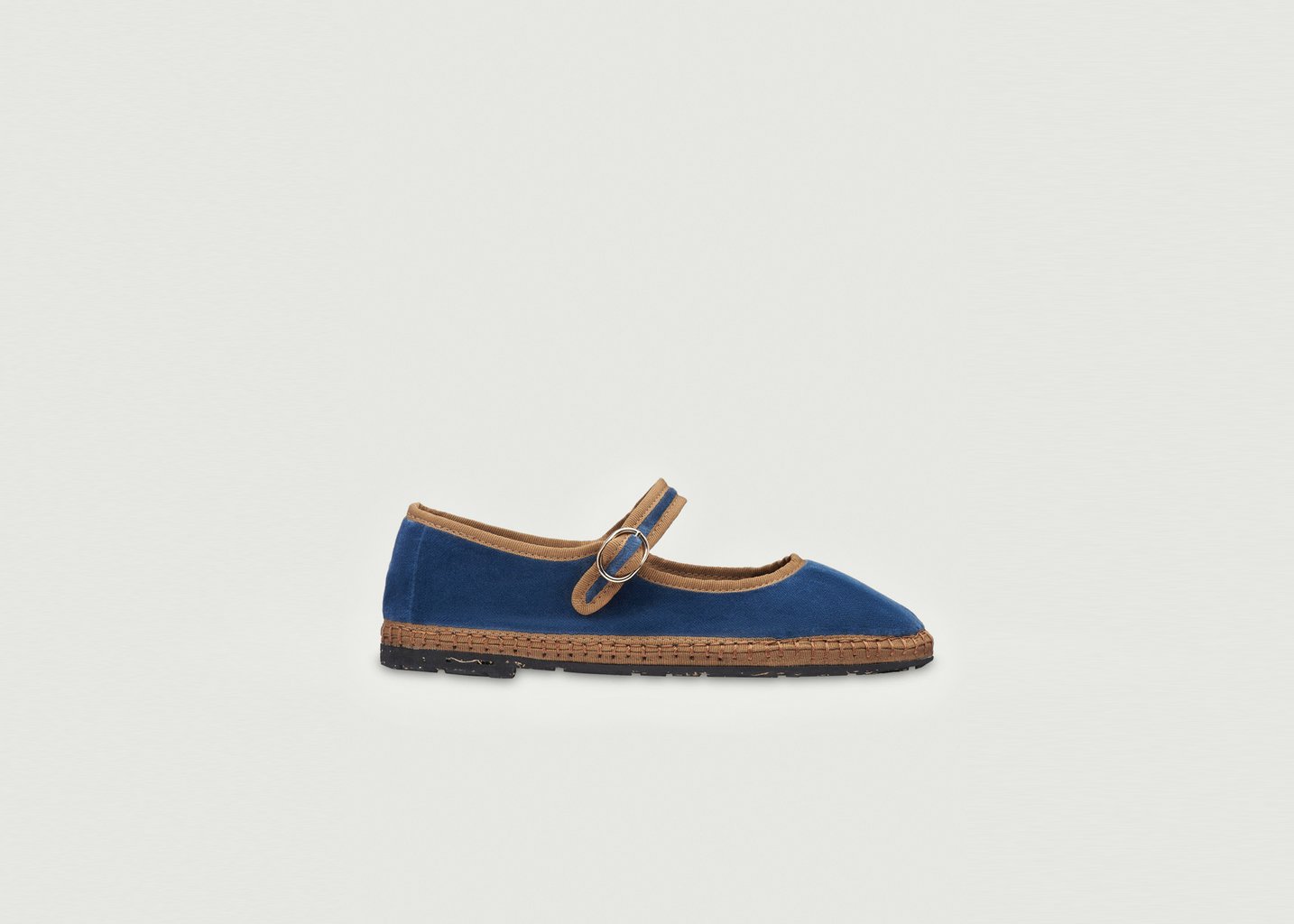 l'exception Ballerine Rosalia en velours Bleu Flabelus