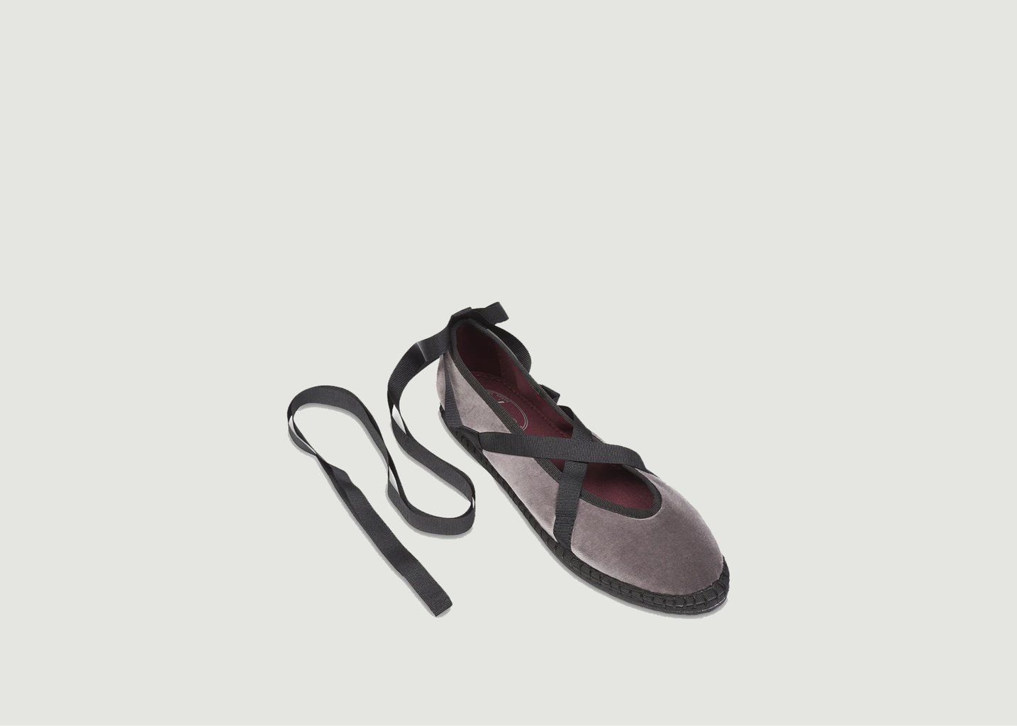 L'exception Ballerines Eichiro Velvet Ribbon Gris Flabelus