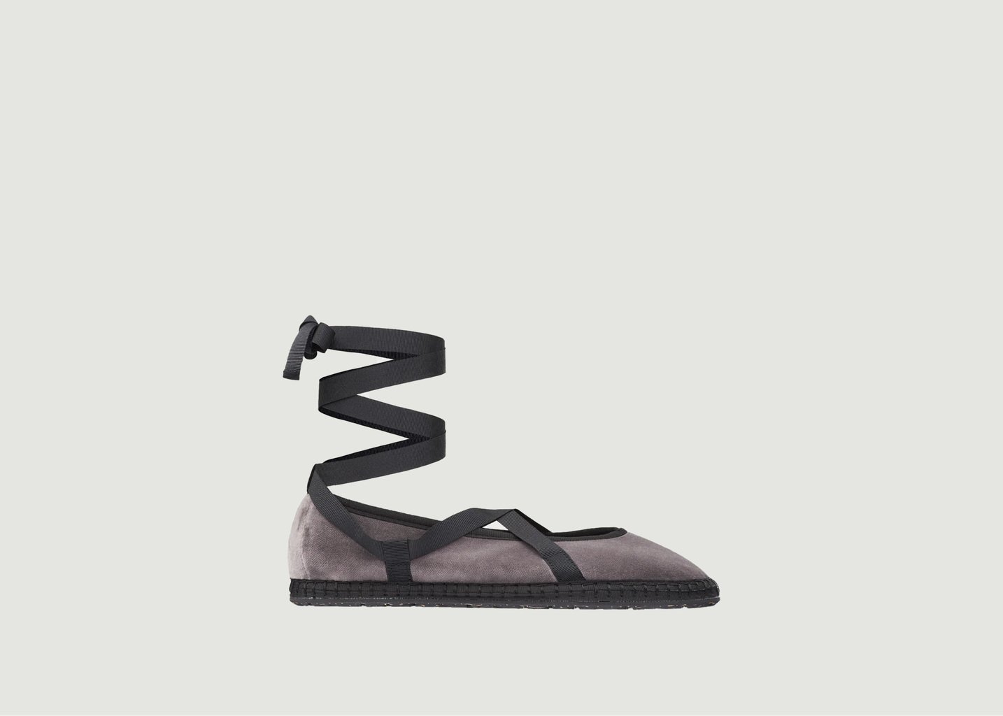 l'exception Ballerines Eichiro Velvet Ribbon Gris Flabelus