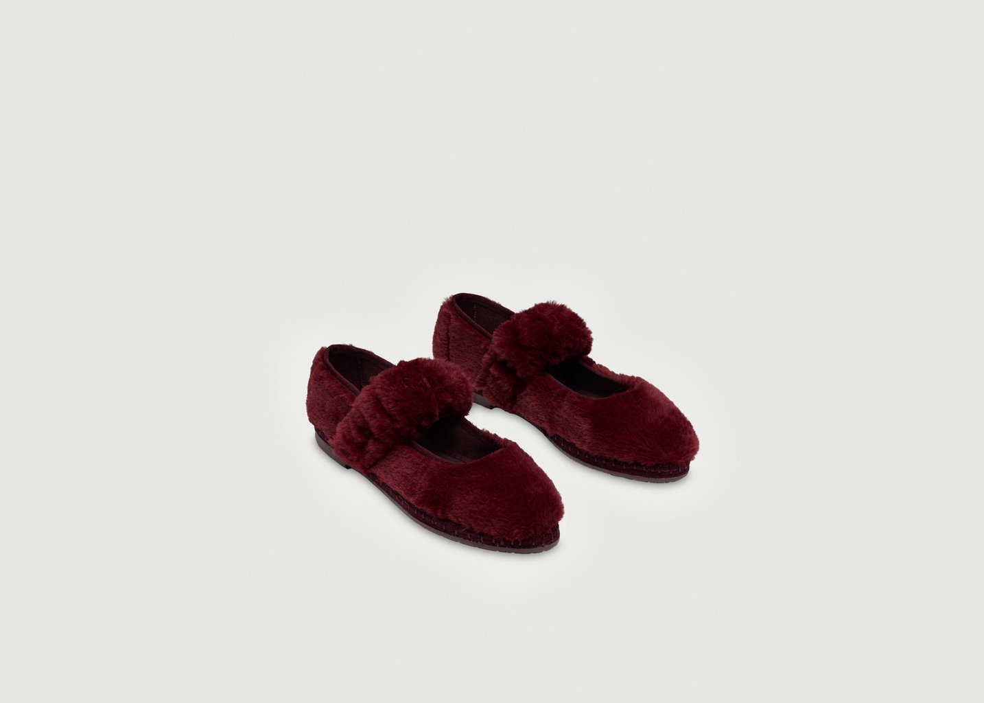 L'exception Ballerines Mafalda Fourrure Bordeaux Flabelus