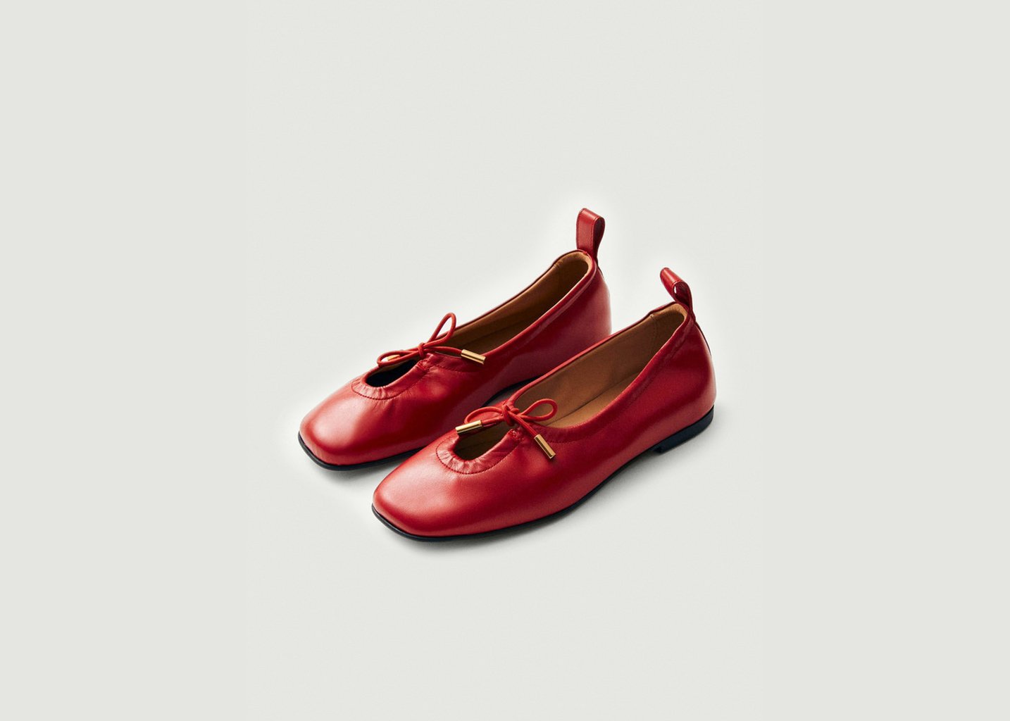 L'exception Ballerines Rosalind En Cuir Rouge Alohas