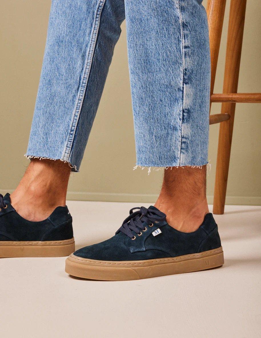 L'exception Baskets Basses Alexandre Suède Bleu Pétrole Odaje Ex M.Moustache