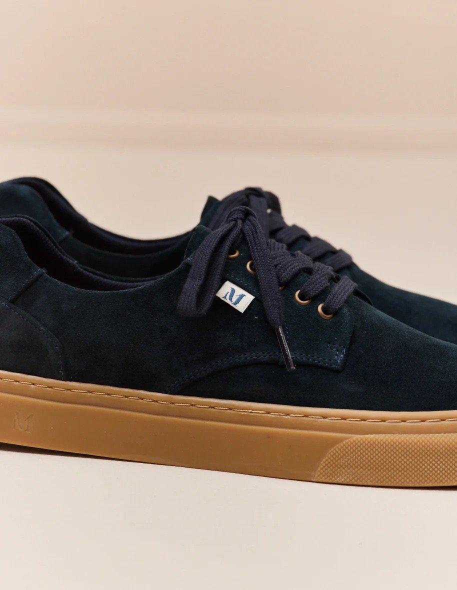 L'exception Baskets Basses Alexandre Suède Bleu Pétrole Odaje Ex M.Moustache