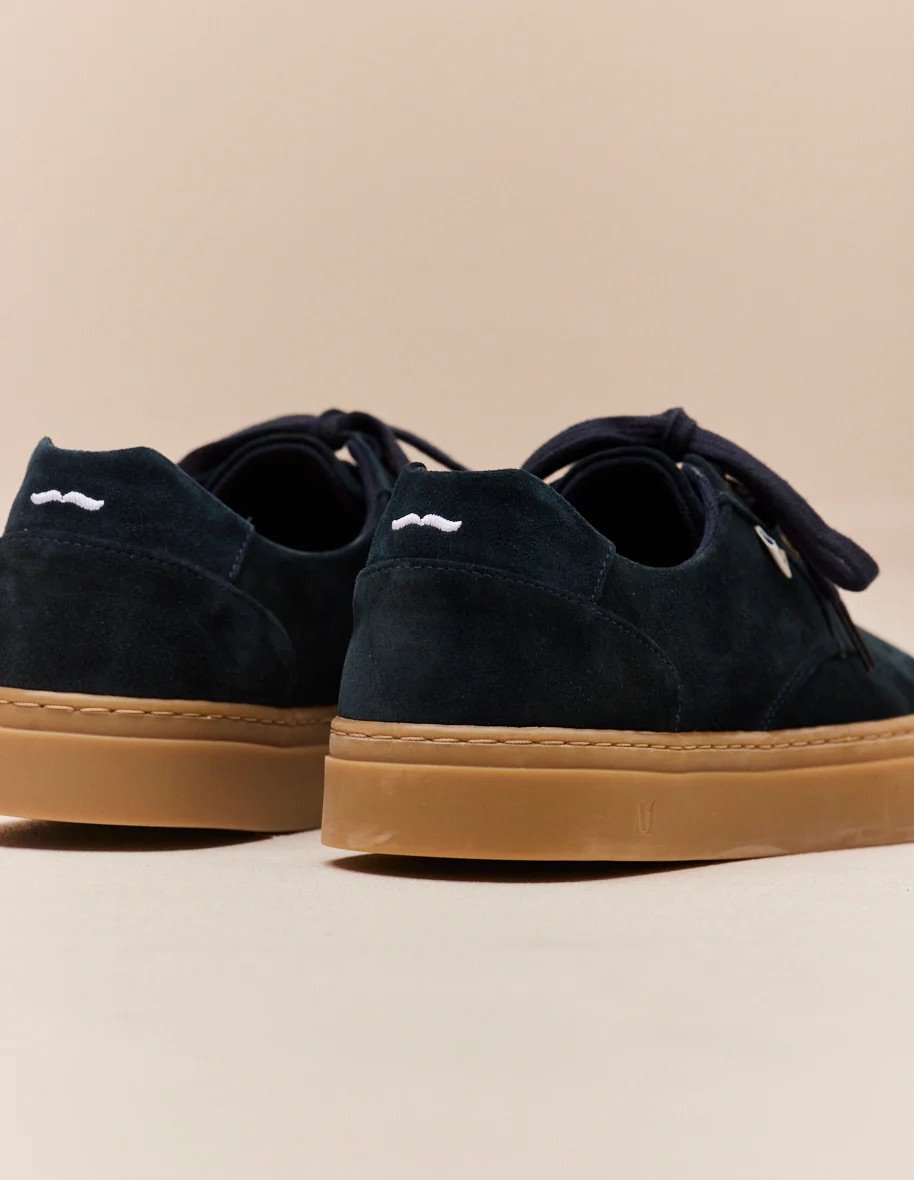 L'exception Baskets Basses Alexandre Suède Bleu Pétrole Odaje Ex M.Moustache