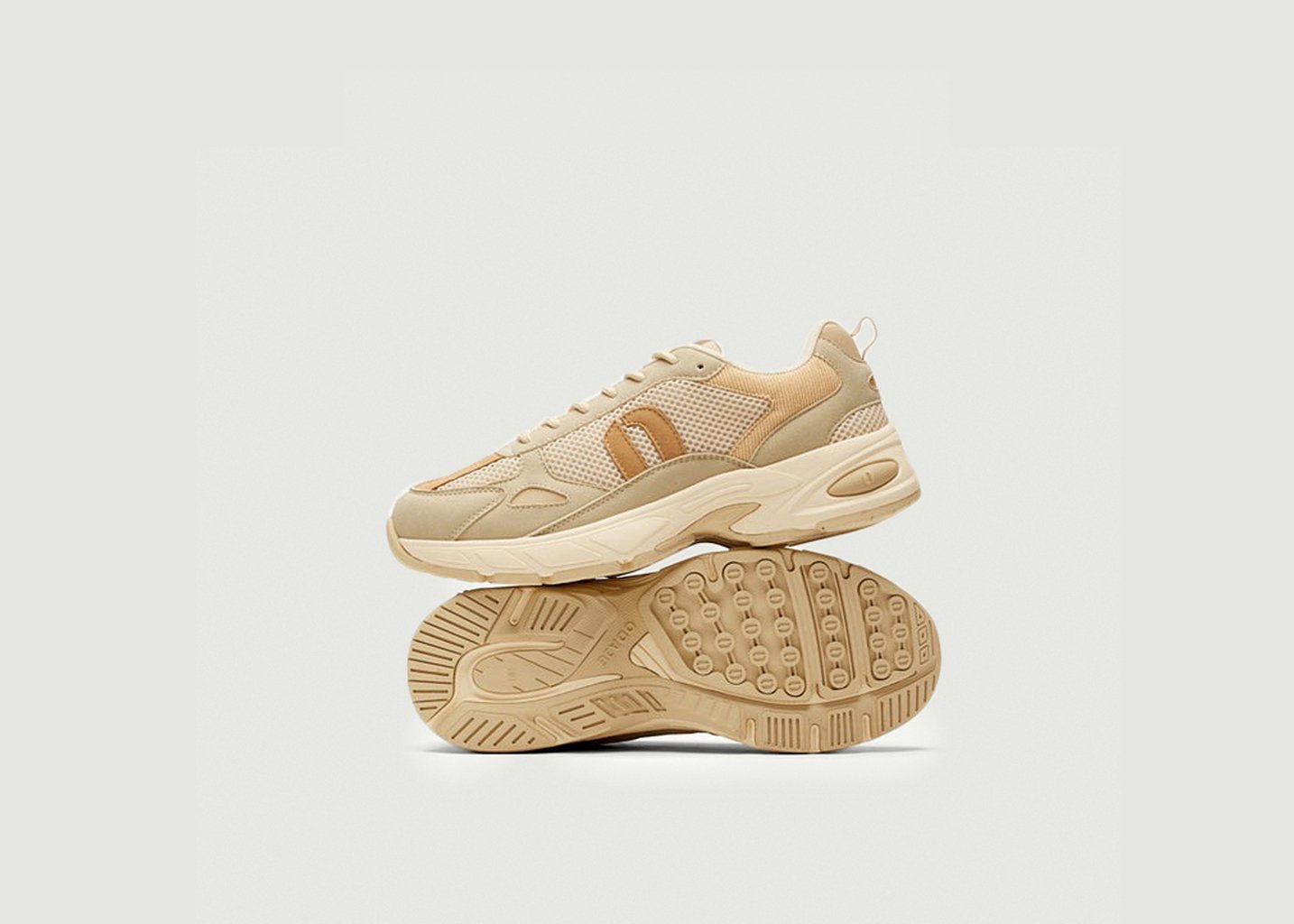 L'exception Baskets Basses Maé Beige Odaje Ex M.Moustache