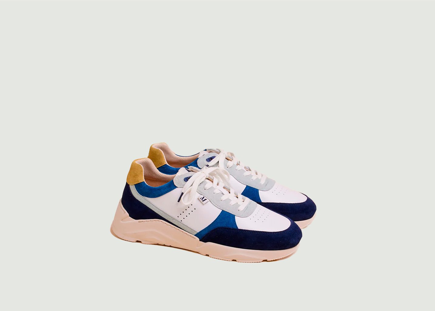 L'exception Baskets Basses Stanislas Bleu Marine Odaje Ex M.Moustache