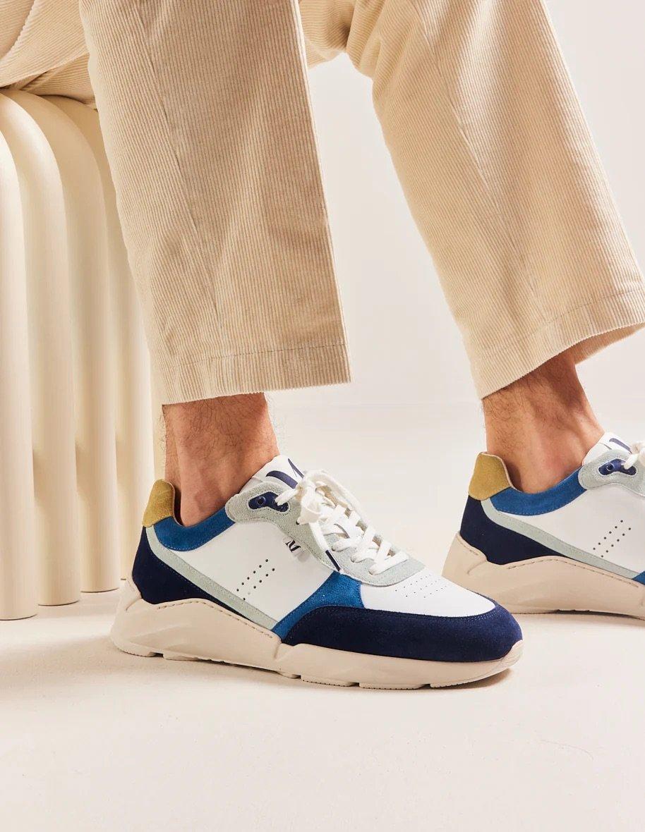 L'exception Baskets Basses Stanislas Bleu Marine Odaje Ex M.Moustache