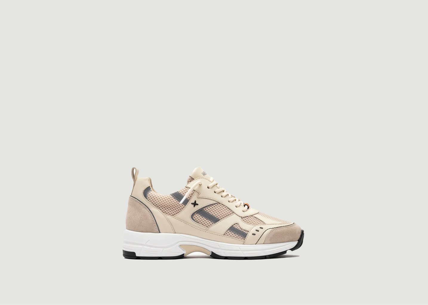L'exception Baskets Meta En Cuir Et Daim Beige Newlab